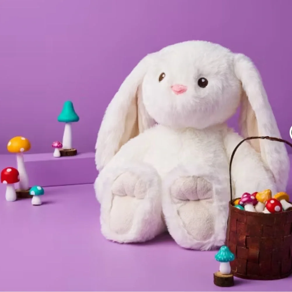 11'' White Bunny Stuffed Animal - Gigglescape - Picture 2 of 3